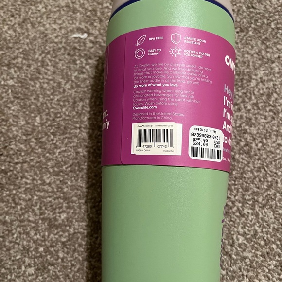 Owala 20 oz. Stainless Steel SmoothSip Slider Coffee Tumbler - Green - Picture 3 of 7